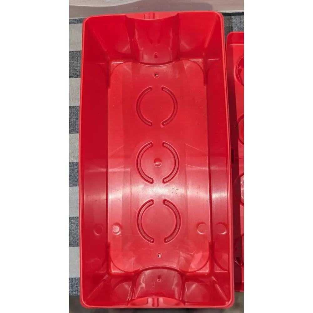 Y2K Lego Storage Containers Red/Yellow 14x6x6 Bundle of 2
